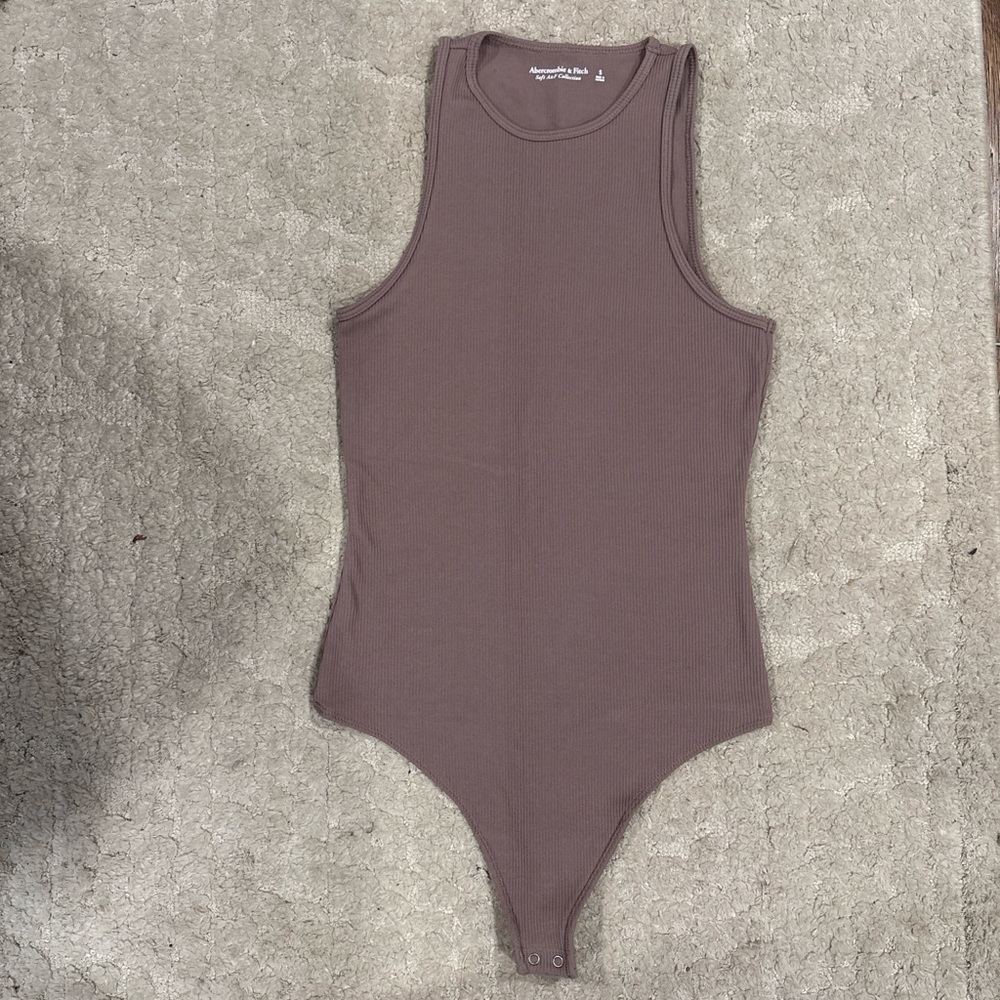 Abercrombie & Fitch Ribbed Mauve Tank Bodysuit